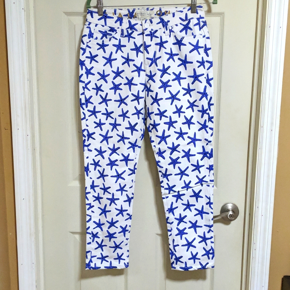 NWOT Kate Spade size 27 Broome Street adventure blue starfish denim jeans